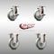 Service Caster 4 Inch 316SS Gray Polyurethane Swivel Top Plate Caster Brake 2 Rigid SCC, 2PK SCC-SS31620S414-PPUB-TLB-2-R-2 - alternate 3